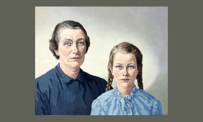 portret van willemijn posthumus van der goot met haar dochter claire