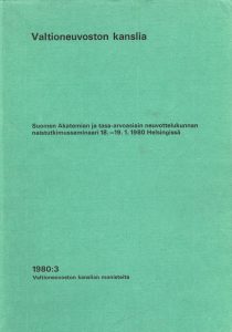 Suomen Akatemian ja tasa-arvoasiain neuvottelukunnan naistutkimusseminaari 18.–19.1. 1980 Helsingissä
